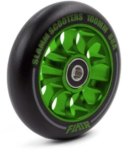 Stuntstep Wiel Aluminium 100mm Slamm Flair 2.0 Met Abec 9 Lagers In Color Zwart 14 Stuntstep Wiel Aluminium 100mm Slamm Flair 2.0 Met Abec 9 Lagers In Color Zwart -Speelgoedwinkel SL580 2 Slamm 100mm Flair 2.0 Alloy Core Wheel Green Side speelactief.nl