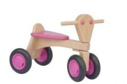 Beukenhouten Loopfiets VanDijkToys Div Kleuren In Color Roze -Speelgoedwinkel beukenhouten loopfiets rose v.dijktoys