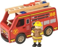 Houten Brandweerauto Pintoy 5 Houten Brandweerauto Pintoy -Speelgoedwinkel brandweerauto pintoy 10581 1