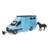 Bruder 2674 MB-Sprinter Paardentransporter + Paard -Speelgoedwinkel bruder 2674 mercedes benz sprinter paardenvervoer paarden transporter blauw