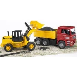 Bruder 2752 Kipper Vrachtwagen MAN TGA Met Shovel Fiat FR 130 -Speelgoedwinkel bruder kipwagen man tga met shovel fiat fr 130 2