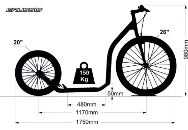 Volwassen Step CRUSSIS URBAN 4.3 BLACK/ORANGE 26/20 4 Volwassen Step CRUSSIS URBAN 4.3 BLACK/ORANGE 26/20 - Afbeelding 2
