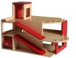 Houten Garage Met Lift Met 2 Verdiepingen VanDijkToys -Speelgoedwinkel garage met lift van dijktoys 290 1
