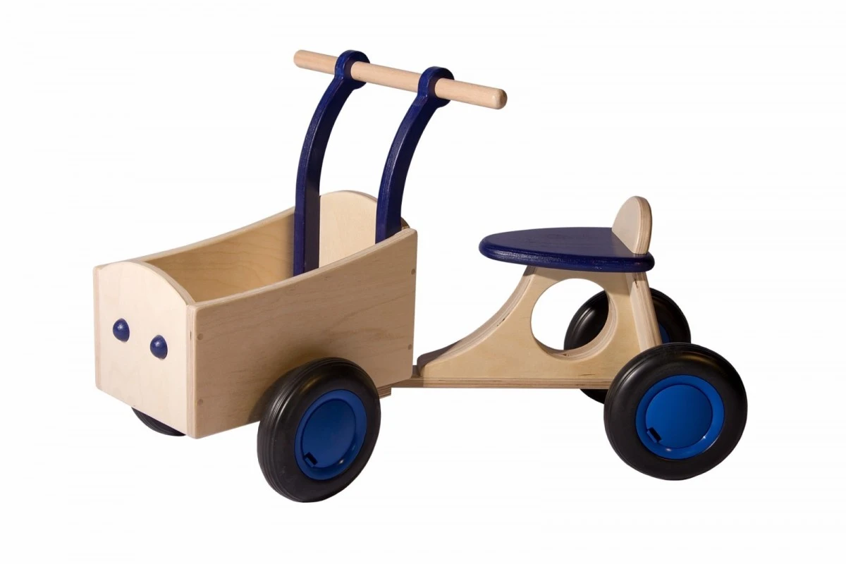 Houten Bakfiets Retro Wit Loopfiets VanDijkToys 4 Houten Bakfiets Retro Wit Loopfiets VanDijkToys - Afbeelding 2