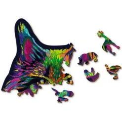 Wooden City Houten Puzzel Rainbow Wild Cat L 300 -Speelgoedwinkel houten puzzel wooden wild cat L300 4