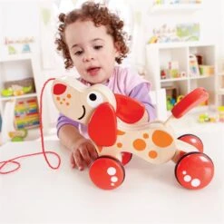 Trekfiguur – Hape – Pepe Pull Along -Speelgoedwinkel houten trekfiguur hape walk a long puppy 3