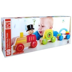 Houten Trein – Hape Triple Play Train -Speelgoedwinkel houten trektrein hape e0431 triple play train 2