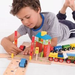 BigJigs BJT226 Rail & Road Seinhuisje -Speelgoedwinkel houtentrein bigjigs signaalhuis overweg bigjigs bjt226 1 1