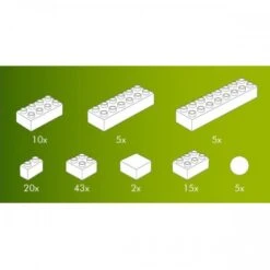 Hubelino Set Witte Bouwstenen 105-delig -Speelgoedwinkel hubelino 4200531 blokken wit 105 delig 2