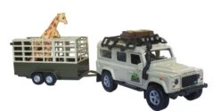 Land Rover Defender + Giraffetrailer -Speelgoedwinkel landrover defender met giraffetrailer kidsglobe 1