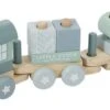 Little Dutch LD7036 Houten Blokkentrein Blauw -Speelgoedwinkel little dutch houten blokkentrein blauw