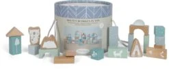 Little Dutch Houten Blokkenton Blauw LittleDutch -Speelgoedwinkel little dutch 4413 blauw houten blokken in ton