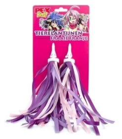 Stuurlint Streamer Pexkids Handvatversiering -Speelgoedwinkel pexkids streamers versiering stuur paars roze speelactief.nl