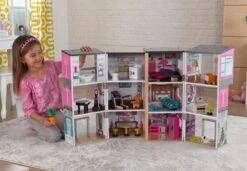 Poppenhuis Modern Deluxe Herenhuis -Speelgoedwinkel poppenhuis kidkraft 65883 modern deluxe herenhuis 1 1