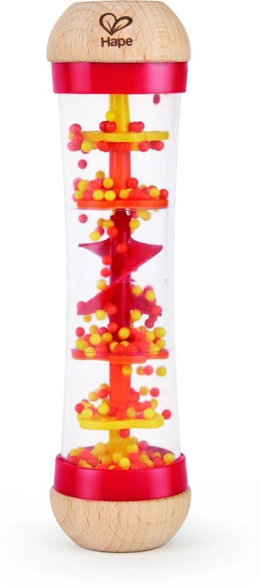 Regenmaker Rood – Hape Beaded Raindrops 4 Regenmaker Rood – Hape Beaded Raindrops - Afbeelding 2