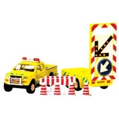 Pickup Rijkswaterstaat Met Bebakeningstrailer -Speelgoedwinkel rijkswaterstaat auto bebakening met licht kidsglobe 1
