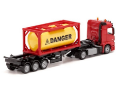 Siku 3922 Mercedes-Actros Oplegger-met-tankcontainer -Speelgoedwinkel siku 3922 mercedes trekker met tankcontainer op chassis 3