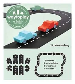 WayToPlay Highway Snelweg Rubber Flexibele Autobaan 24-dlg -Speelgoedwinkel snelweg waytoplay 89520122 1 1