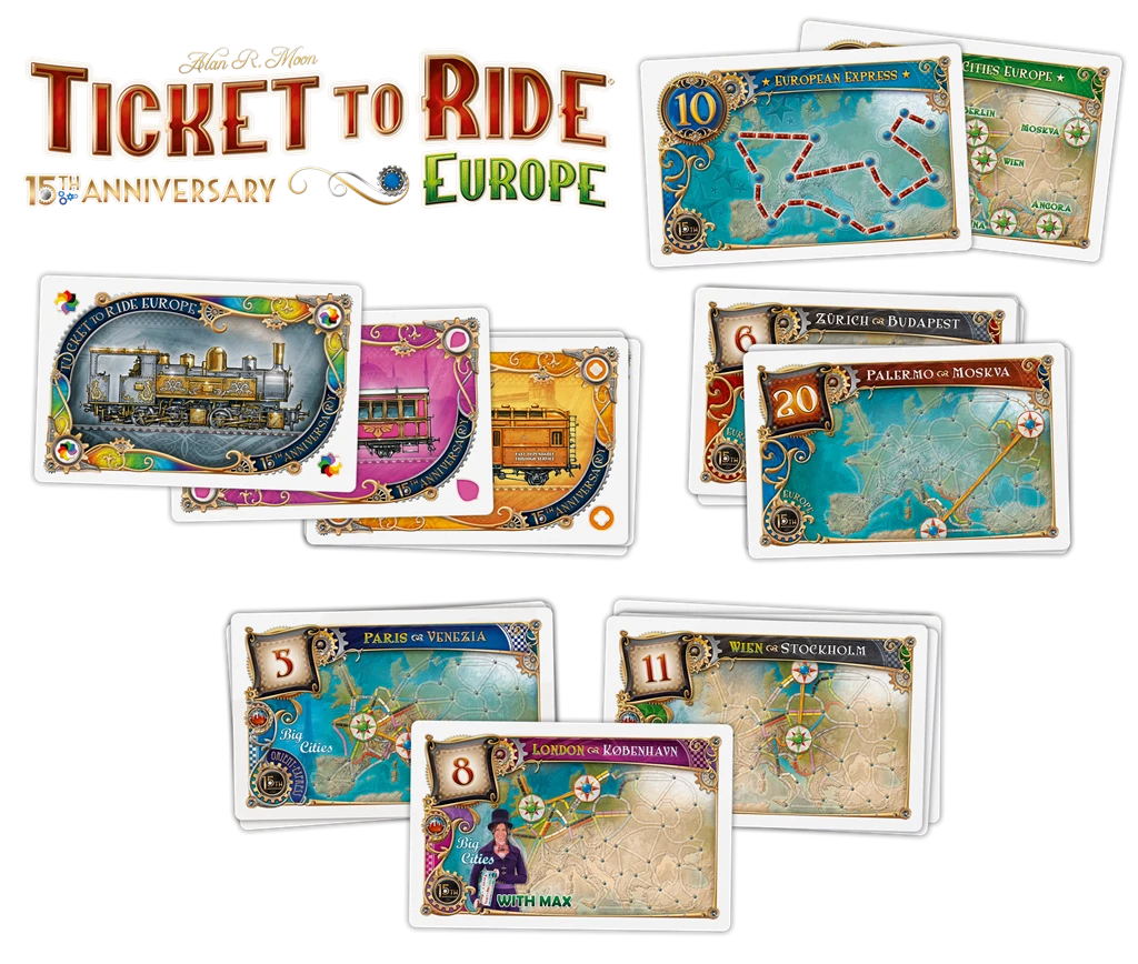 Days Of Wonder Ticket-to-Ride Europe 15th-Anniversary Bordspel 9 Days Of Wonder Ticket-to-Ride Europe 15th-Anniversary Bordspel - Afbeelding 7