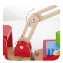 Houten Truck Met Kraan En Aanhanger Vigatoys -Speelgoedwinkel truck met kraan en aanhangwagen vigatoys v0690 2