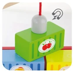 Houten Truck Met Kraan En Aanhanger Vigatoys -Speelgoedwinkel truck met kraan en aanhangwagen vigatoys v0690 3